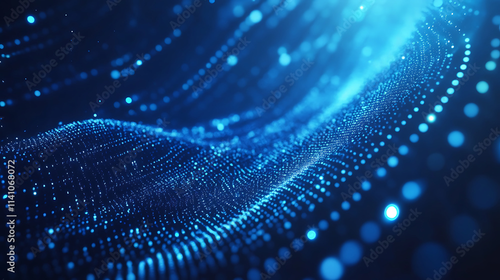 Poster abstract blue technology background with binary code 1 and 0