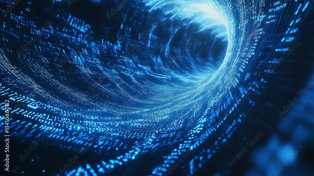 Poster abstract blue technology background with binary code 1 and 0