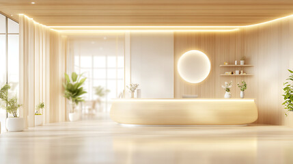 Fototapeta premium Abstract blur beautiful luxury hospital and clinic interior for background, object, decoration, banner, template, wallpaper