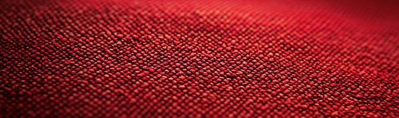 Red Fabric Texture Close Up Detailed View