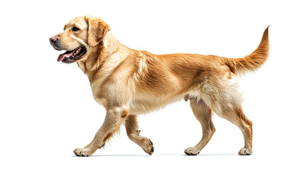 Golden Retriever walking.