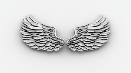 White angel wings on a transparent background.Isolated white angel wings with a transparent backdrop.Angel wings in white, featuring a clear background.Transparent background showcasing isolated