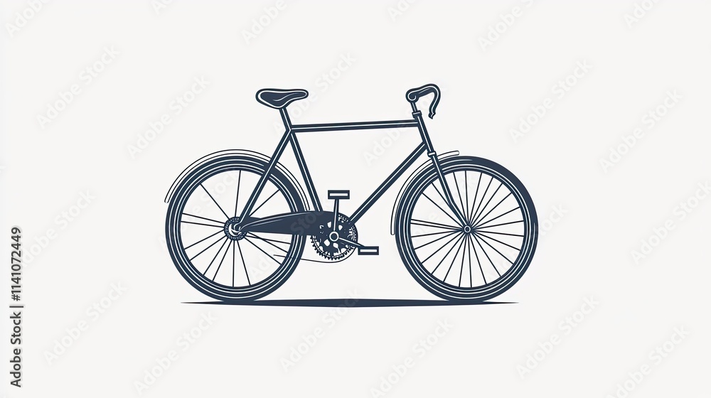 Poster a minimalist illustration of a bicycle, emphasizing design and functionality.