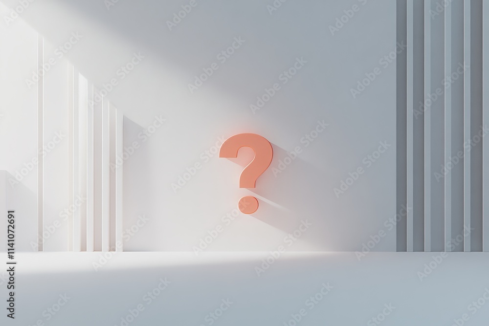 Poster a 3d red question mark on a transparent background