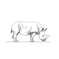 Obraz premium Line art drawing of a rhino.
