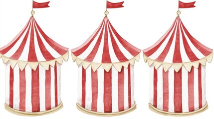 Vintage circus tent illustration on a white background