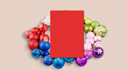 Merry Christmas Holidays greeting card with gifts