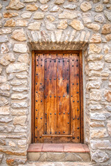 Old Medieval Wood Doorway in Spain