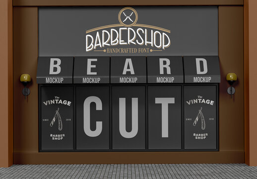Store Window Display Mockup - Front View