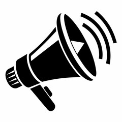 Silhouette of Megaphone Icon - Loudspeaker Vector Illustration for Communication and Announcements
