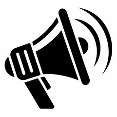 Silhouette of Megaphone Icon - Loudspeaker Vector Illustration for Communication and Announcements