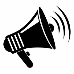 Silhouette of Megaphone Icon - Loudspeaker Vector Illustration for Communication and Announcements