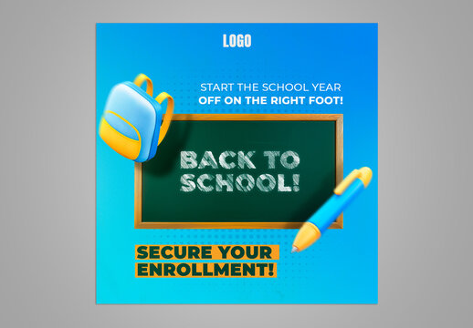 Back to School Open Enrollment Social Media Template