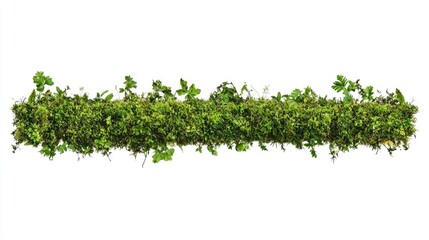 A horizontal arrangement of lush green foliage, resembling a decorative plant feature.
