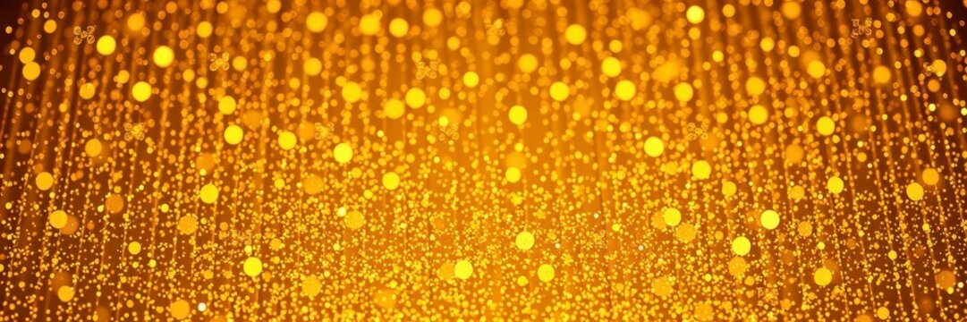 Vector gold glitter particles background effect with sparkling shimmering textures creating a dazzling and glamorous backdrop, texture, shimmering, backdrop