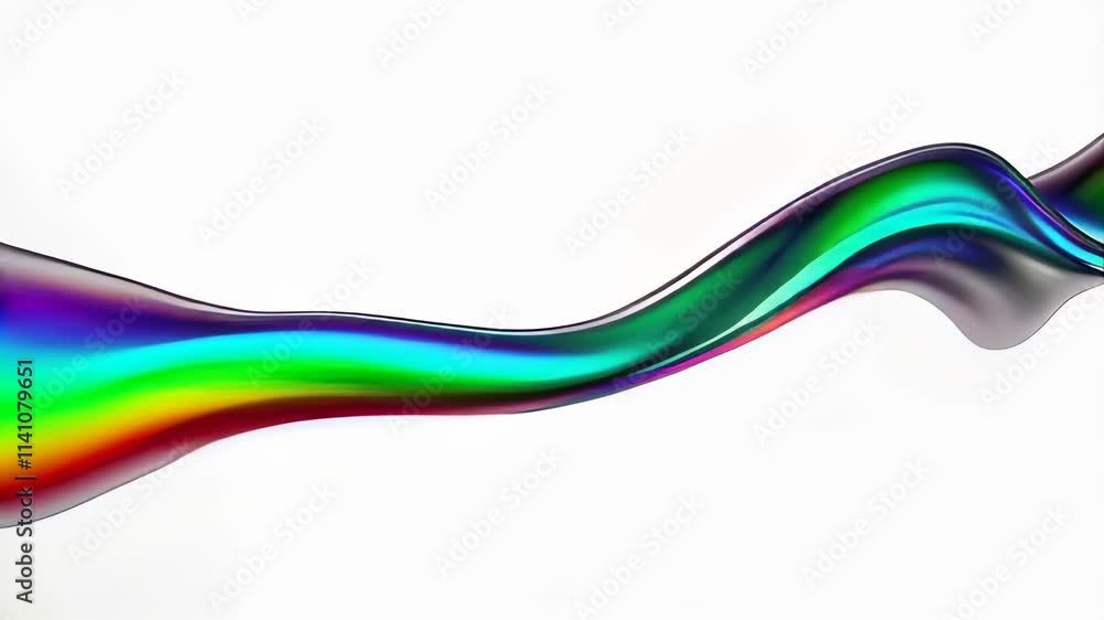 Aufkleber seamless looping rainbow fluid gradient shape flowing over white background with vibrant soft transi