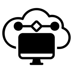 Cloud computing black glyph style icon