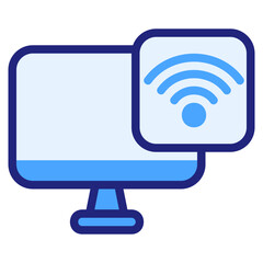Internet blue filled outline style icon