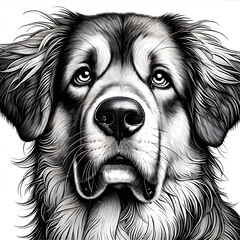 children's coloring page dog on a white background, line art, hand drawn, birthday, child, baby, relaxation, mascot, childish, little, fluffy, fun, art, draw, colouring, wings, paint, object, picture