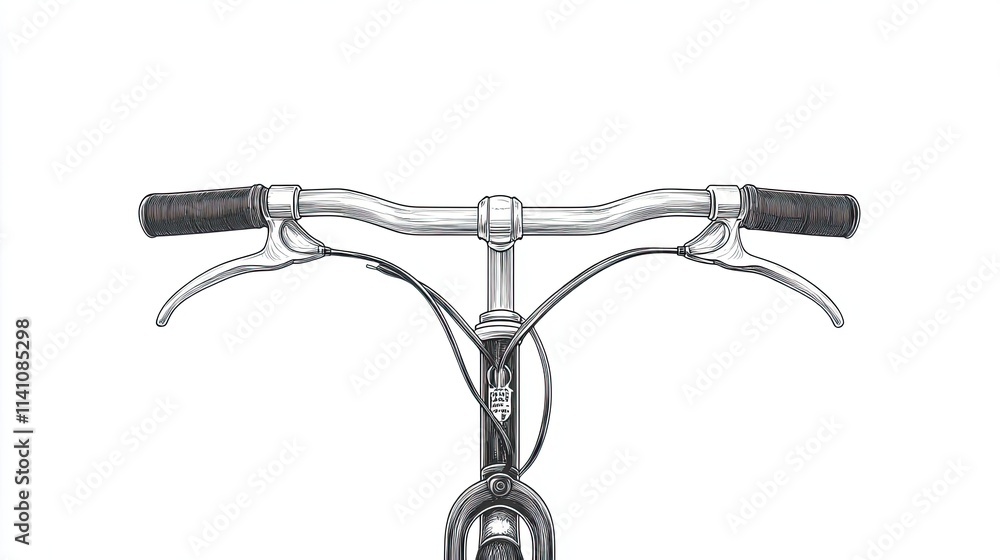Poster a close-up view of bicycle handlebars, highlighting their design and functionality.