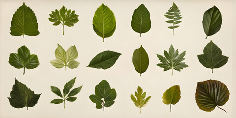 Fototapeta premium A collection of various leaves arranged artistically for educational purposes.