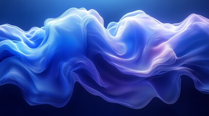 Obraz premium Abstract Flowing Blue Waves with Soft Light and Smooth Textures Background - Made with Generative AI
