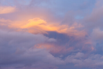Scenic View of Sunset Clouds with Vibrant Pastel Colors