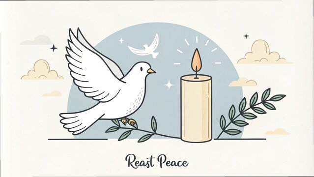 Serene Church and Cloudy Sky Funeral Flyer Design