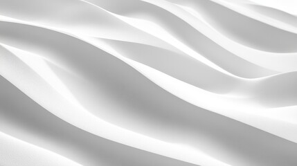 Obraz premium Minimalist abstract white wavy texture resembling smooth paper folds or fabric waves creating a clean modern background