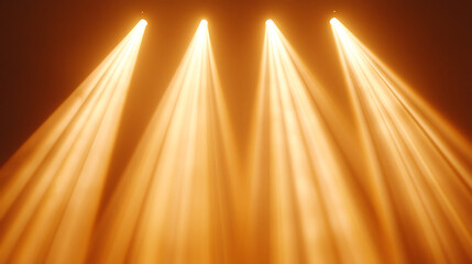 Warm amber light beams create dramatic atmosphere in this image