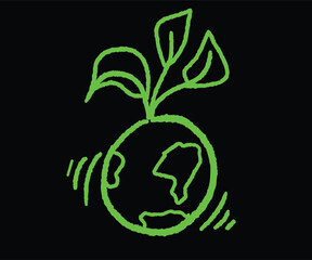 Green plant growing on earth promoting environmental conservation