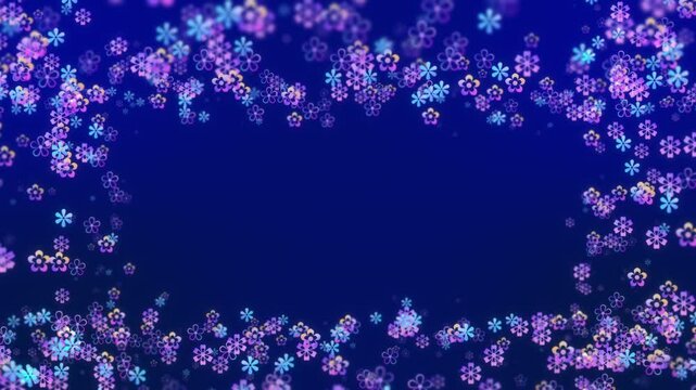 Floral frame flowers blossom vibrant frame background. copy space. flower watercolor frame floral. Flower corner frame appearing for wedding valentine. greeting card International friendship day 3D 4K