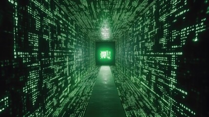  abstract technology background of digital data transfer concept of flowing global blockchain technology and high-speed internet connection. 