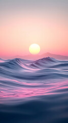  abstract ocean waves with gentle curves and soft colors,
