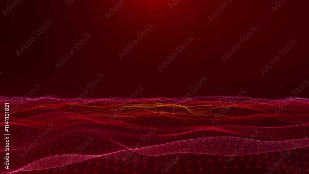 Poster 3d wireframe futuristic red technology digital cyberspace, hud data flow, cyberspace matrix cyber sp