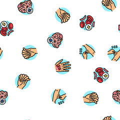 incurable disease doctor patient vector seamless pattern thin line illustration