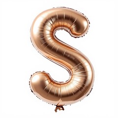 Letter S Balloon in Mocha Mousse Color