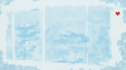 Abstract Winter Art Christmas Card - Icy Brush Strokes in Cool Blues and Whites