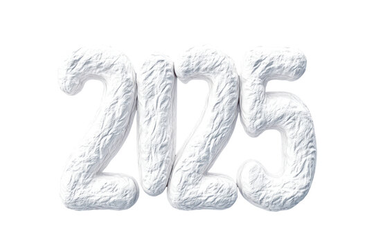 White textured 3D number 2125 on a white background.