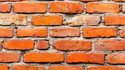 Rustic Wall of Uneven Red Bricks, Timeless beauty of rustic brick wall background concept.