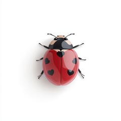 Cute cartoon ladybug illustration with heart patterns on wings