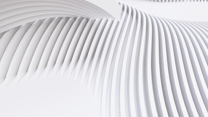 Naklejka premium Abstract Curved Shapes. White Circular Background.