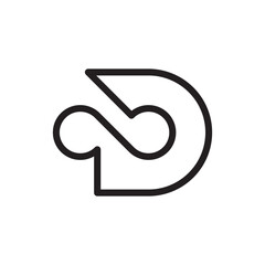 Letter D infinity creative minimal line logo