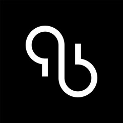 Letter AB minimal line monogram logo