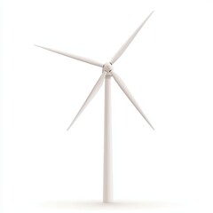Isolated Wind Turbine on a White Background for Renewable Energy