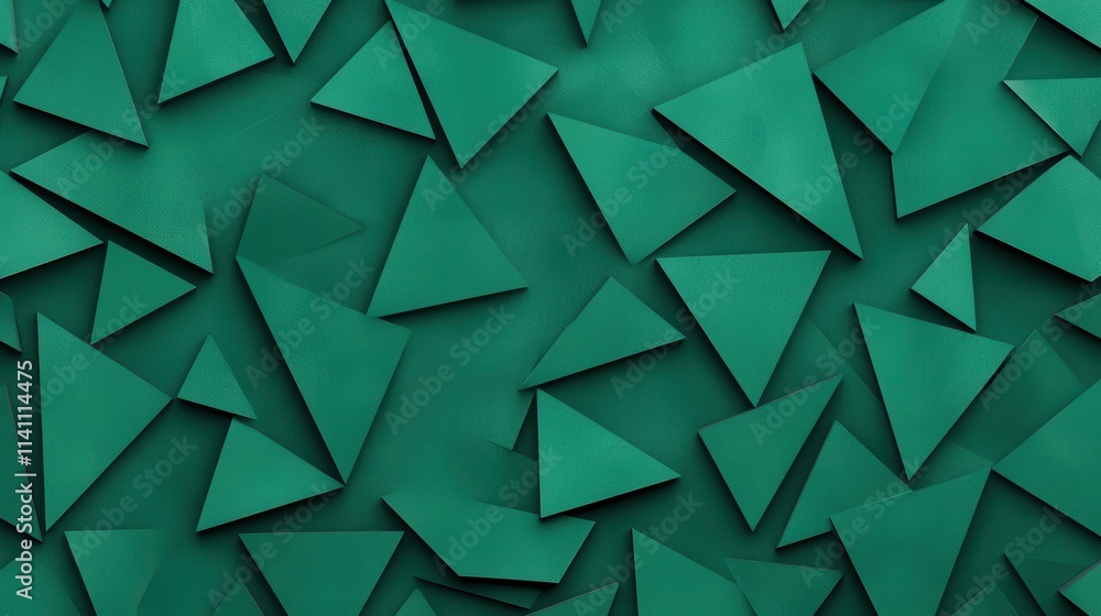 Aufkleber abstract green triangle pattern with various sizes and angles
