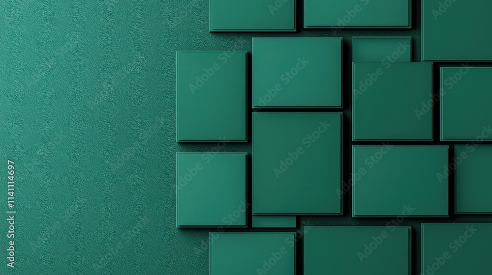 Poster abstract green textures with geometric shapes and patterns