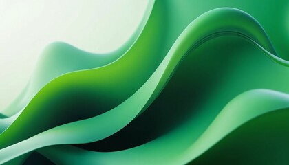 Abstract Green Wave Flow Background Design