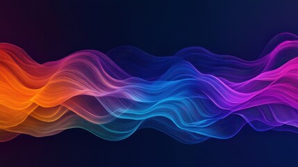Obraz premium Vibrant Abstract Waves in Spectrum of Colors on Dark Background