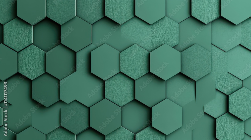 Aufkleber textured hexagonal pattern in shades of green for design projects